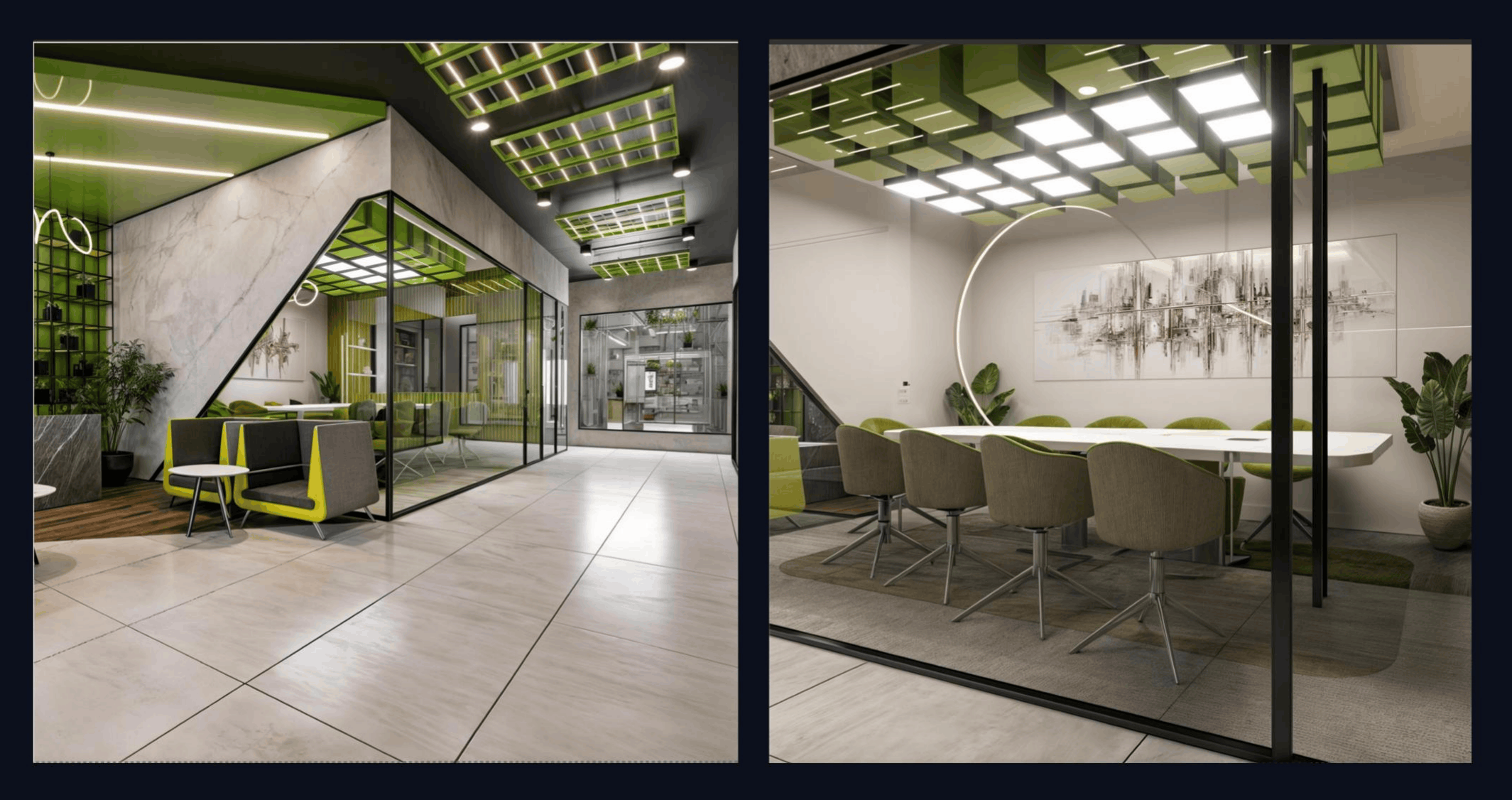 Caprinos Pizza Head Office — corridor and conference room views
