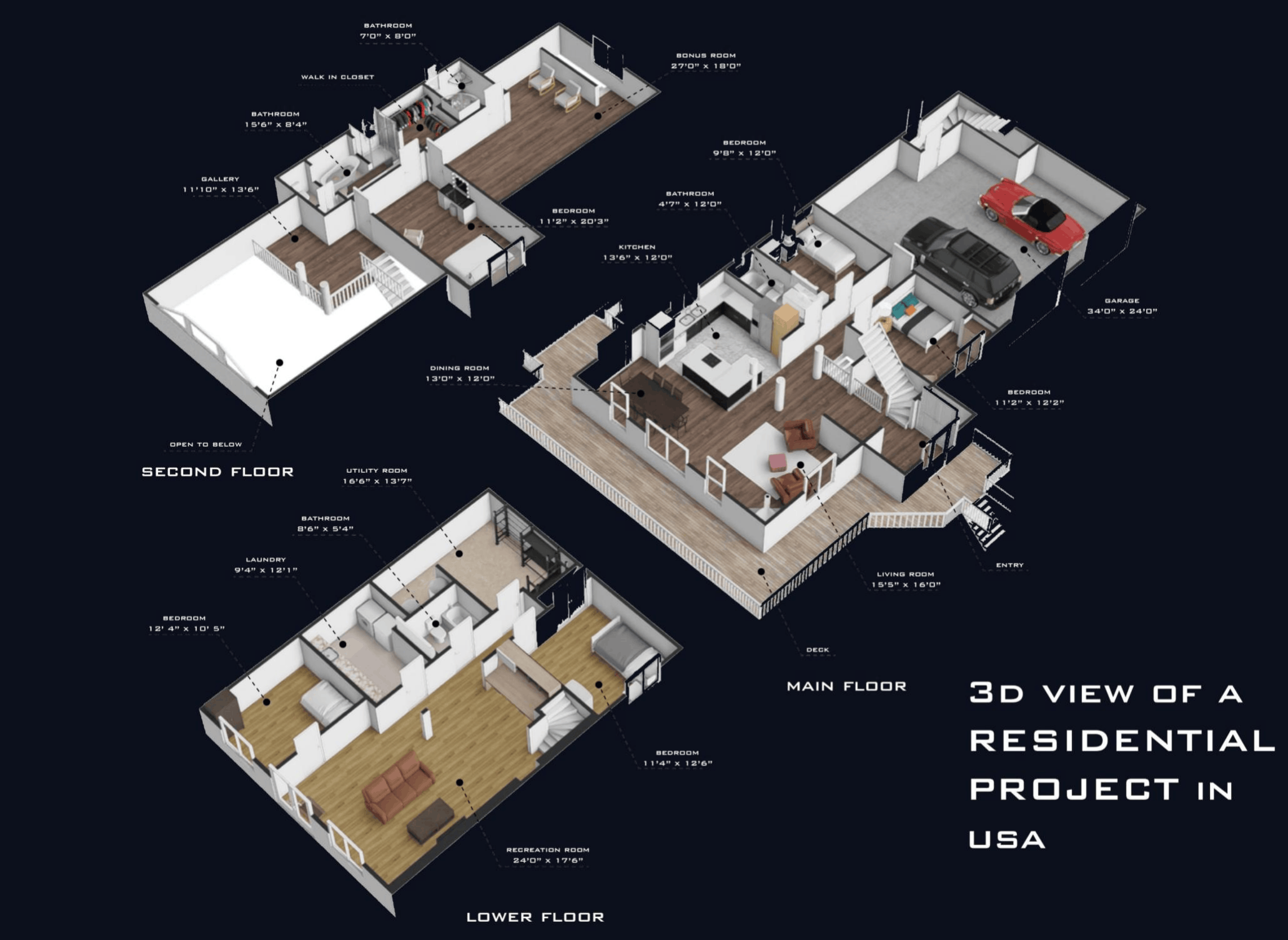 2D architectural layout with partitions and room zoning