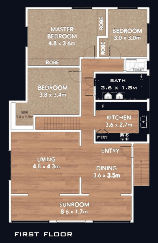 Multi-unit spatial division plan with shared plumbing shafts
